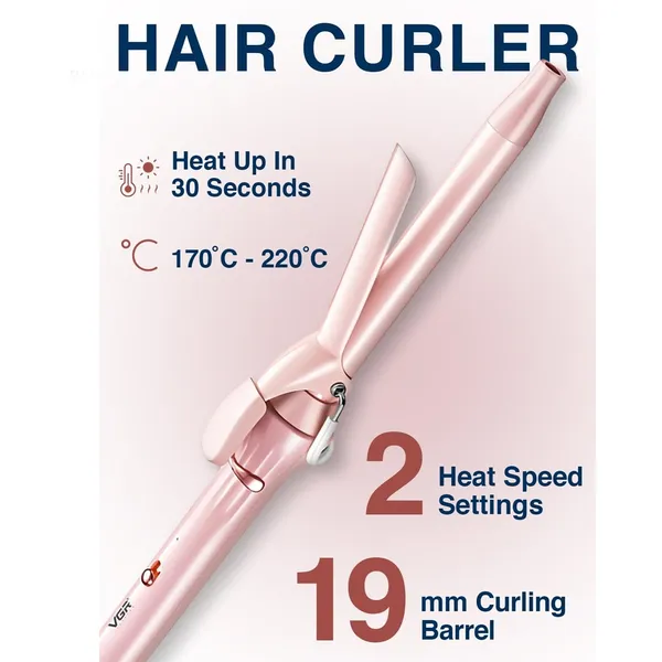 VGR V-565 StyleCare Essential Curler Perfect Curls for Women – Color: Pink – View 3