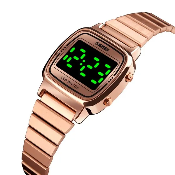 SKMEI 1543 LED Digital Women's Watch – Dial Color: Rose, Strap Color: Rose – View 2
