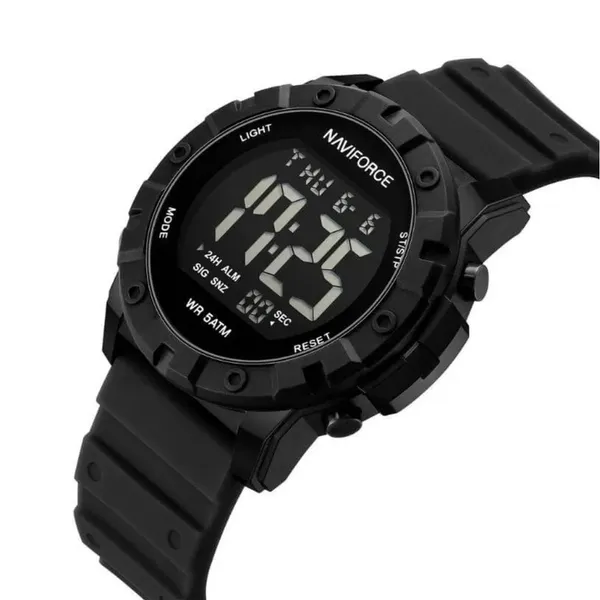 NAVIFORCE NF7110 5ATM Waterproof Luminous Sports Watch – Dial Color: Black, Strap Color: Black – View 2