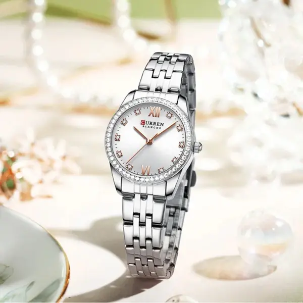 CURREN 9086 Quartz Movement Stainless Steel Women Watch – Dial Color: Silver, Strap Color: Silver – View 3