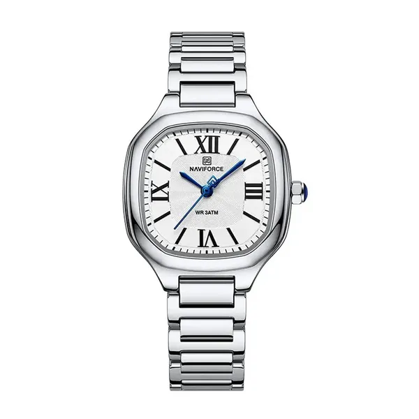 NAVIFORCE NF5042 Waterproof Stainless Steel Women's Watch – Dial Color: White, Strap Color: Silver – View 1