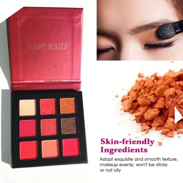 Beauty Glazed 9 Colors Eyeshadow Palette Cosmetics Makeup Waterproof – View 4