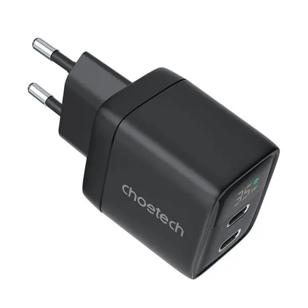 Choetech PD6051 35W GaN Dual USB-C Fast Charger with LED Display – View 2