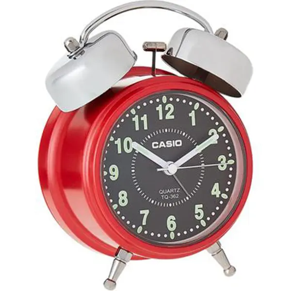 Casio TQ-362-4ADF Attractive Design Table Clock Red Color – View 2