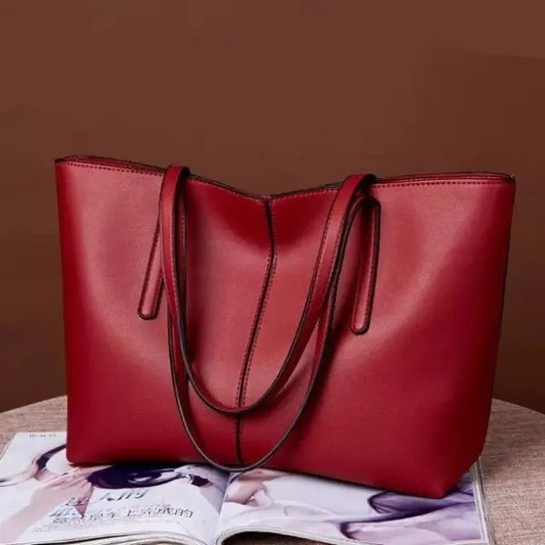 Premium Luxury PU Leather Crossbody Shoulder Bag – Color: Red – View 2