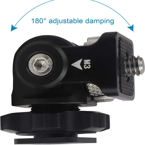 Hot Shoe Adjustable Monitor Holder Camera Pan 360 Degree with Cold Shoe Mount – View 4