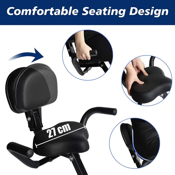 Folding Upright Exercise Bike with Adjustable Resistance   – View 4