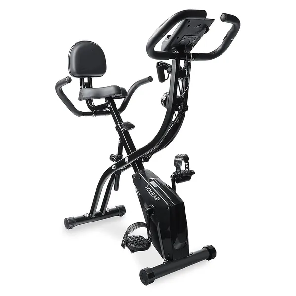 Folding Upright Exercise Bike with Adjustable Resistance   – View 1