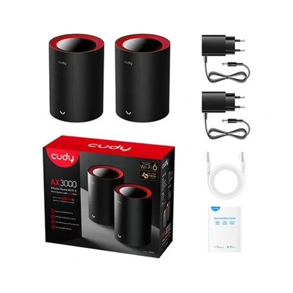 Cudy M3000 AX3000 2.5G Dual Band Wi-Fi 6 Mesh Router (2 Pack) – View 3