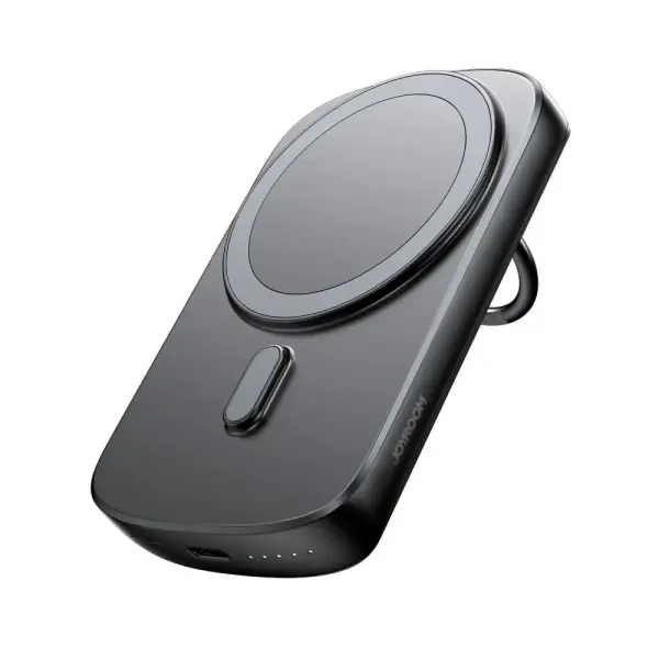 JOYROOM JR-W030 Ring and Stand up to 20W Built-in Super Strong Magnetic Wireless Power Bank – Color: Black – View 1