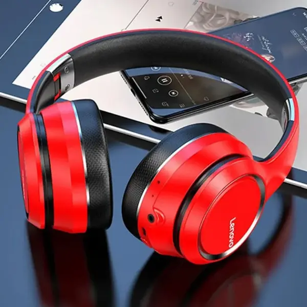 Lenovo HD200 Bluetooth Wireless Stereo Headphone – Color: Red – View 2