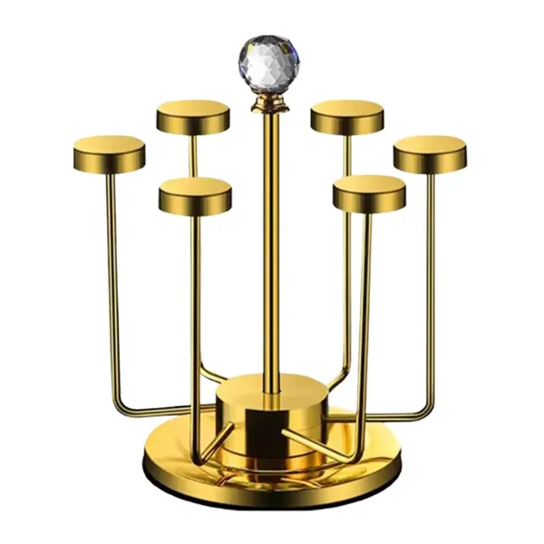 Stainless Steel 6 Cup Drying Rack Drinking Glass Drainer Stand – View 1
