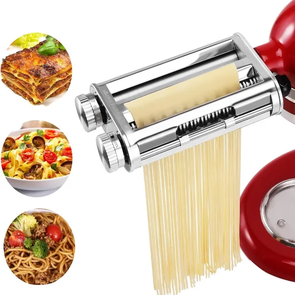 Gvode Pasta Attachment for KitchenAid Stand Mixer Pasta Sheet Roller Spaghetti and Fettuccine Maker – View 2