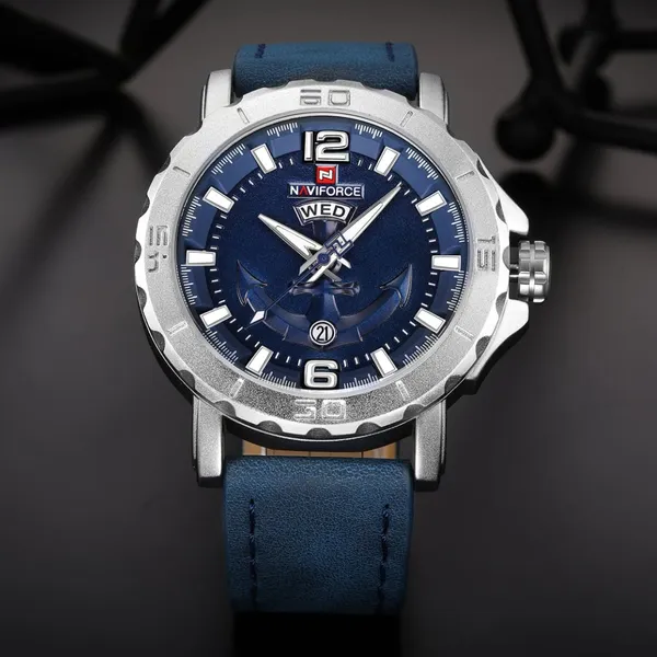 NAVIFORCE NF9122 Classic Japan Movement Waterproof Casual Men's Watch – Dial Color: Blue, Strap Color: Blue – View 3