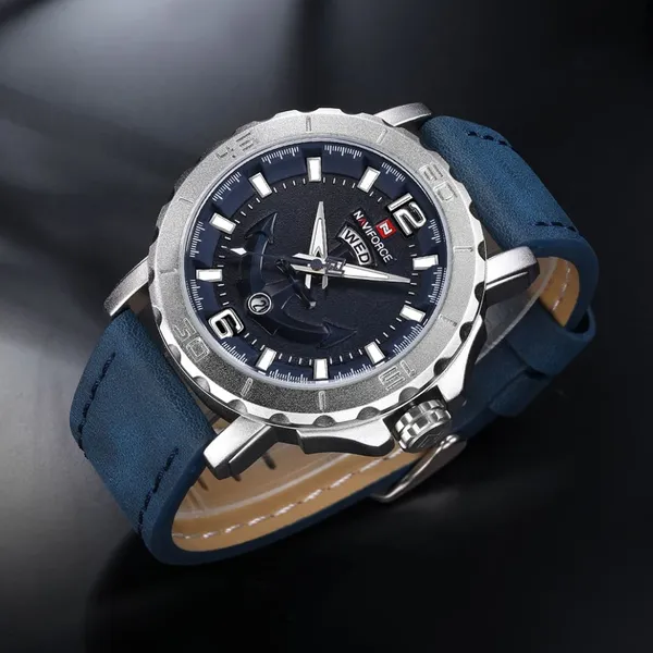 NAVIFORCE NF9122 Classic Japan Movement Waterproof Casual Men's Watch – Dial Color: Blue, Strap Color: Blue – View 4