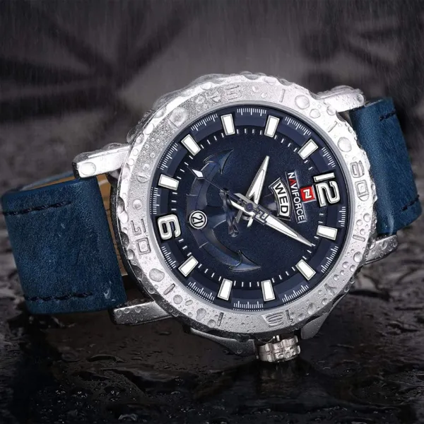 NAVIFORCE NF9122 Classic Japan Movement Waterproof Casual Men's Watch – Dial Color: Blue, Strap Color: Blue – View 5