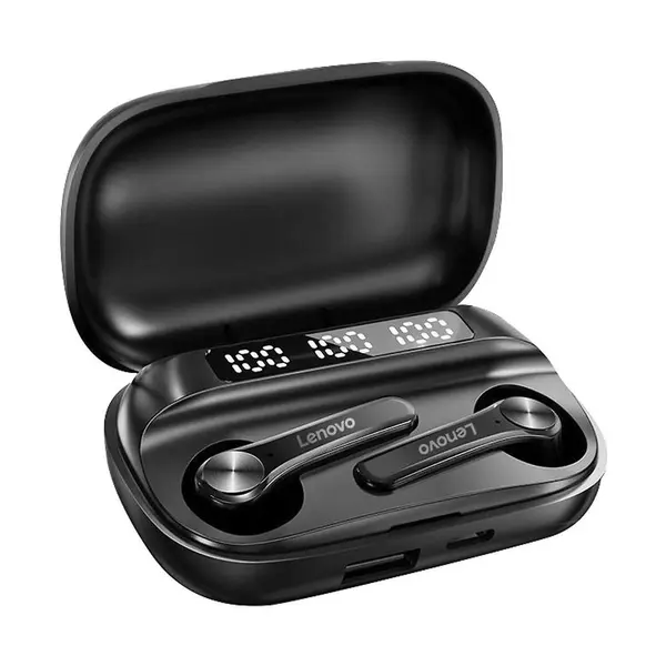 Lenovo QT81 True Wireless Bluetooth Earbuds – Color: Black – View 3