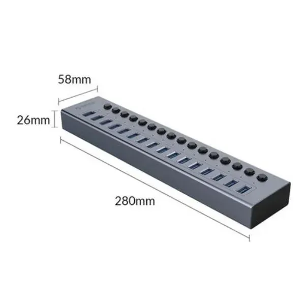 ORICO BT2U3-13AB 13-Port USB3.0 Hub with Individual Switches – View 3