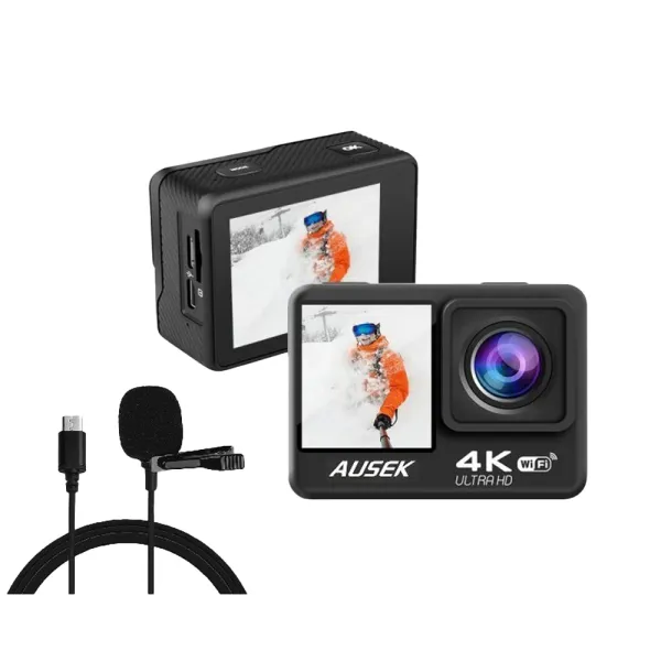 AUSEK AT-Q60TR Combo 4K Dual Screen WiFi Action Camera – View 2
