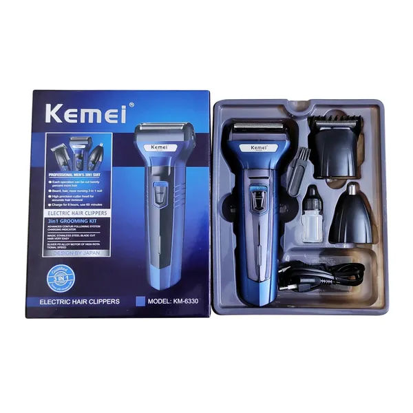 Kemei KM-6330 Rechargeable 3-In-1 Grooming Kit & Shaver for men – View 4