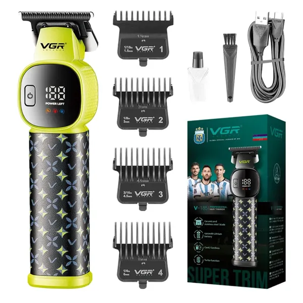 VGR V-185 Professional Hair & Beard Trimmer – Color: Green – View 1