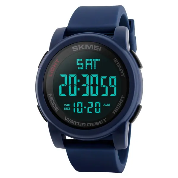 SKMEI 1257 Premium Multifunctional Digital Sporty Men's Watch – Dial Color: Black, Strap Color: Blue – View 1