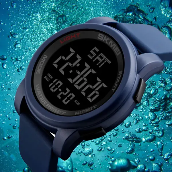 SKMEI 1257 Premium Multifunctional Digital Sporty Men's Watch – Dial Color: Black, Strap Color: Blue – View 3
