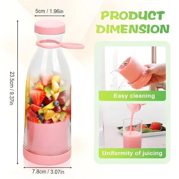 Electric Mini Juicer Bottle - 420ml USB Rechargeable Travel Blender – View 5