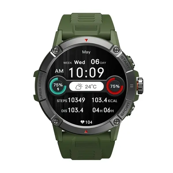 Zeblaze Ares 3 IPS Color Display Smartwatch – Color: Green – View 2
