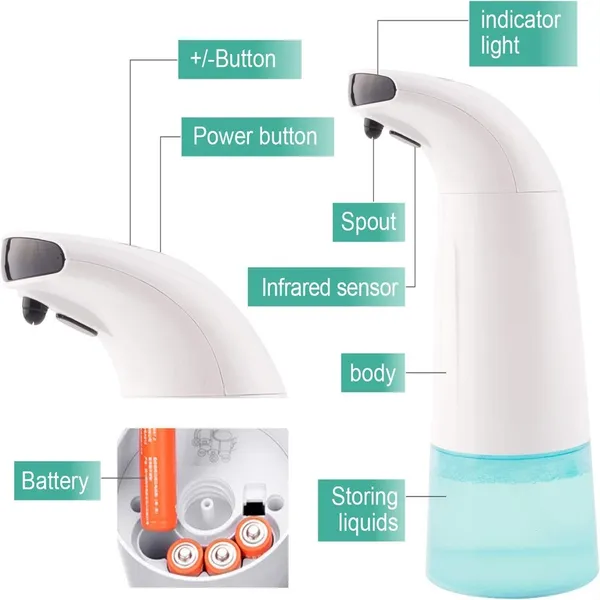 Automatic Touchless Battery Operated Electric Liquid Foam Soap Dispenser 250ml – View 4