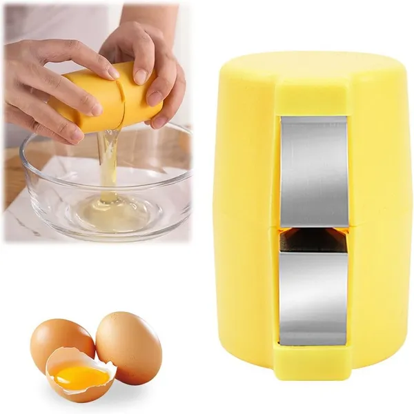 Hemico egg cracker Tool for Raw Eggs Shell Opener Handheld Eggs Breaker – Color: Yellow – View 2