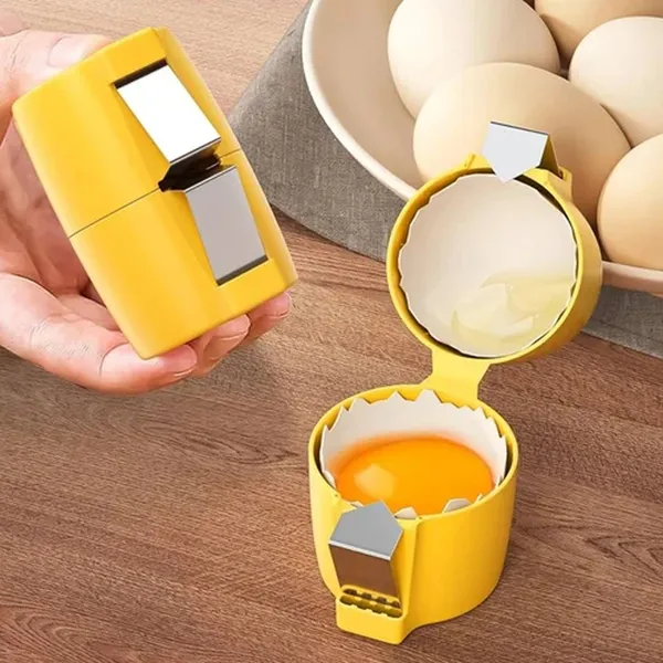 Hemico egg cracker Tool for Raw Eggs Shell Opener Handheld Eggs Breaker – Color: Yellow – View 3