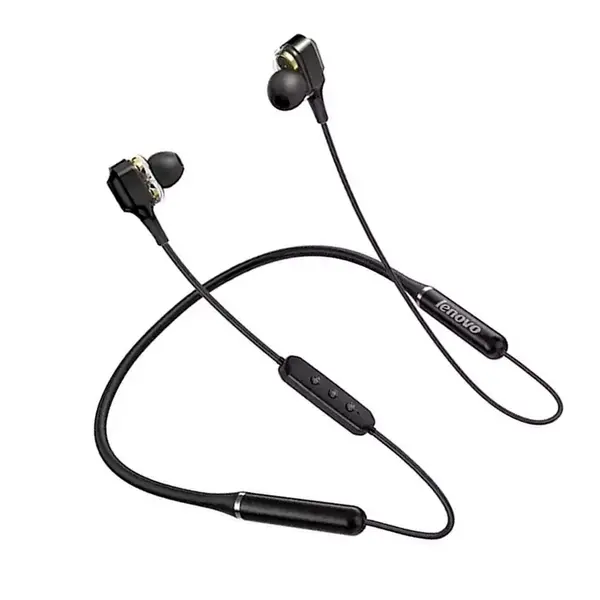 Lenovo XE66 Dual Driver Bluetooth Neckband Earphone Black – View 3