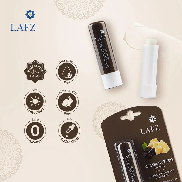 LAFZ Halal Coconut Oil Lips & Jojoba Oil Lip Balm Cocoa Butter – View 2