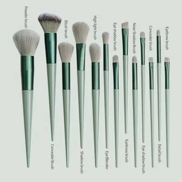 Maange 52022 13pcs Green Makeup Brushes Set With Bag – View 3