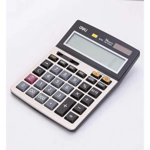 Deli E1671C	Desk Type 12 Digit Basic Calculator – View 2