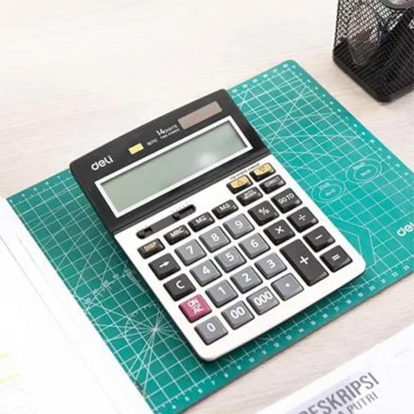 Deli E1671C	Desk Type 12 Digit Basic Calculator – View 4