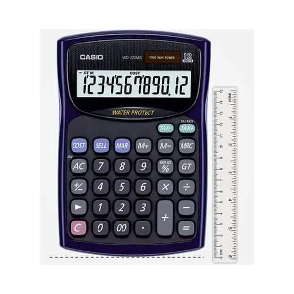 Casio WD-220MS-BU 12 Digit Desktop Calculator Original – View 2