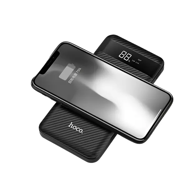 HOCO J11 Digital Display Wireless Charging 10000mAh Power Bank – Color: Black – View 3