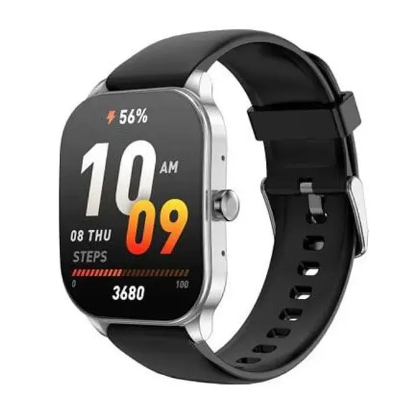 Amazfit Pop 3S Silicon AMOLED Display Smartwatch  – Color: Silver – View 1