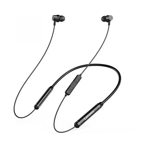 Lenovo QE07 Bluetooth 5.0 Wireless Neckband Headphones – Color: Black – View 2
