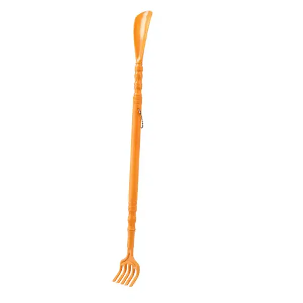  2-in-1  Back Itch Scratcher & Body Massage Stick – Color: Brown – View 1