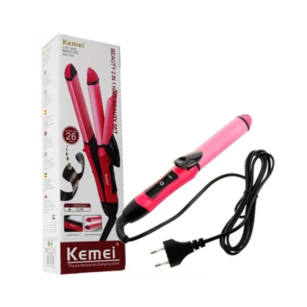 Kemei KM 1055 2in1 Hair Straightening Iron And Curler – View 4