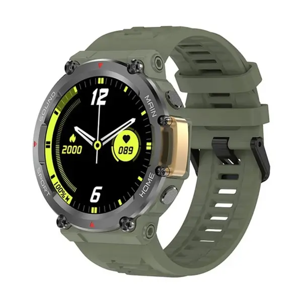 Microwear Run2 Sports Bluetooth Call Smartwatch – Color: Green – View 1