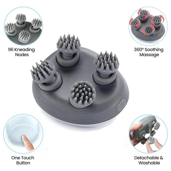 Portable Smart Scalp Massager for Relaxation & Relief – Color: White – View 2