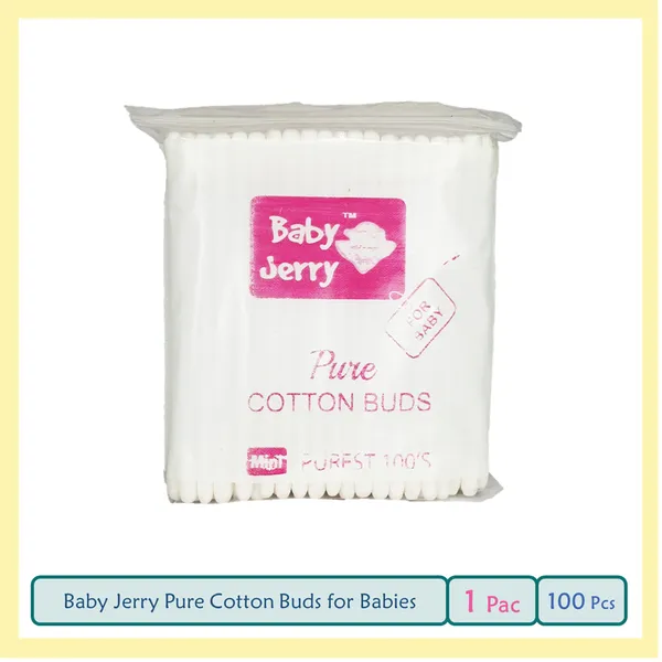 Baby Jerry Pure Cotton Buds for Baby 100 pcs 1 Box – View 2