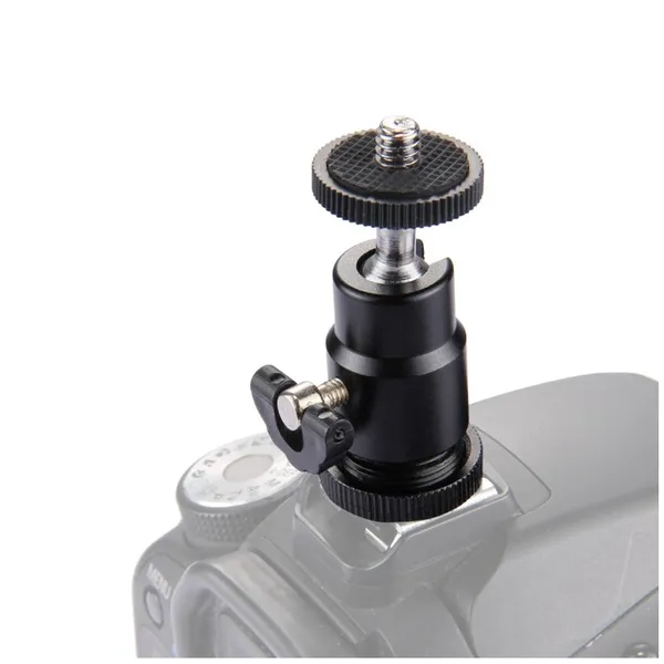 PULUZ Aluminum Rotatable Mini Tripod Ball Head 1/4" Screw – View 2