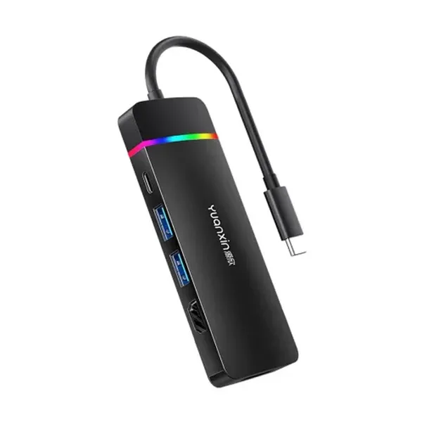 Yuanxin X-32035 Multiport 5 in 1 RGB Type C Hub – View 1
