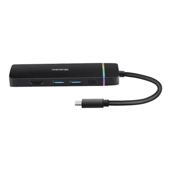 Yuanxin X-32035 Multiport 5 in 1 RGB Type C Hub – View 2