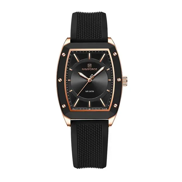 NAVIFORCE NF5049 Japanese Movement Women’s Watch – Dial Color: Brown, Strap Color: Black – View 1